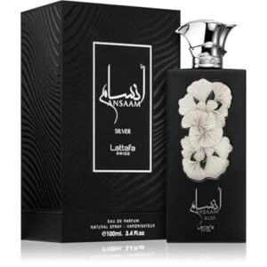 Lattafa Ansaam Silver Eau De Parfum Spray Unisex, 3.4 Oz