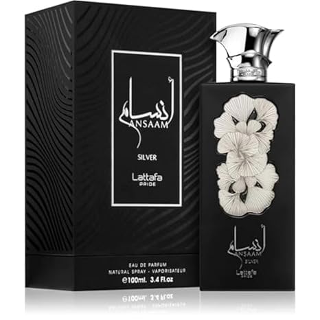 Lattafa Ansaam Silver Eau De Parfum Spray Unisex, 3.4 Oz