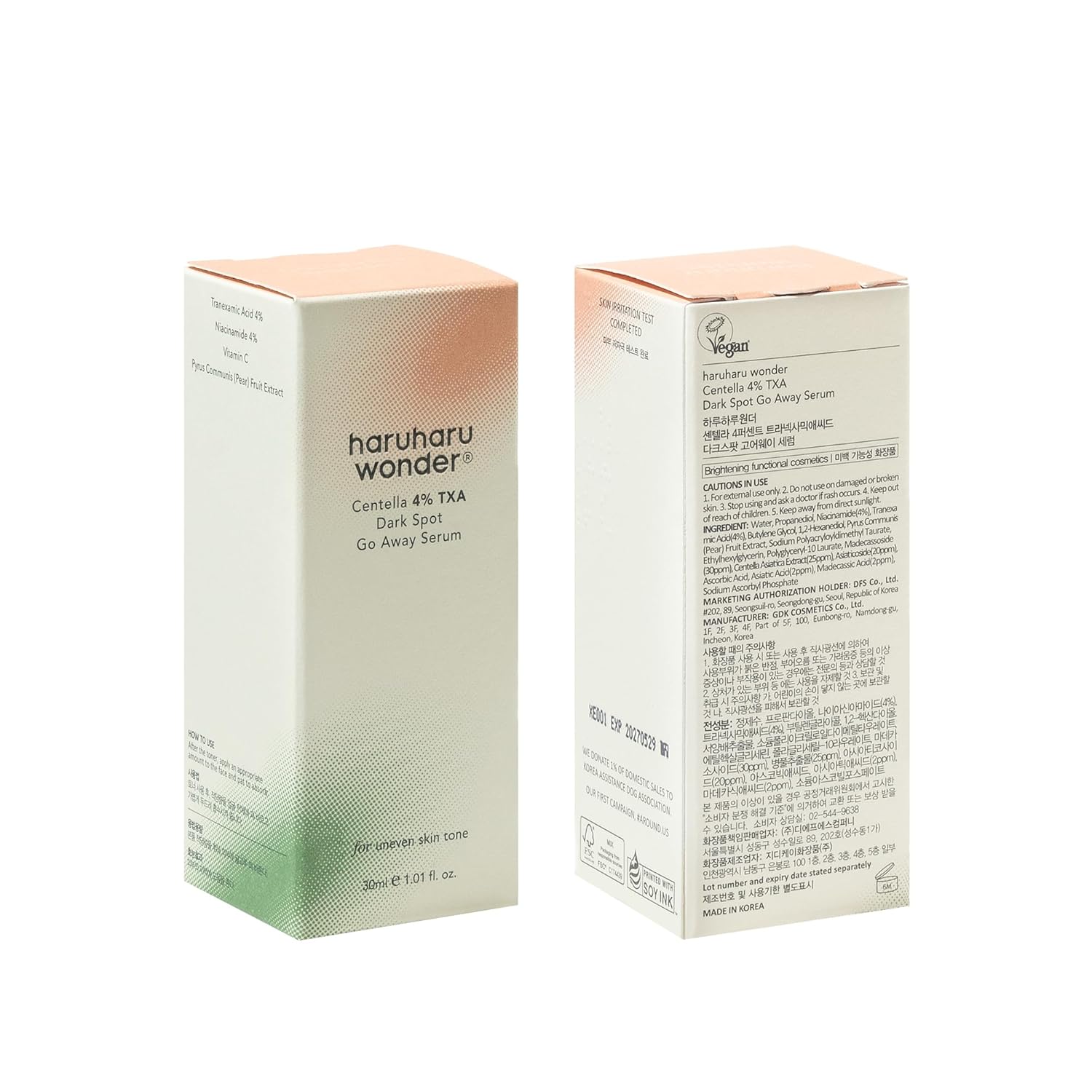 HARUHARU Wonder Centella 4% TXaA Dark Spot Go Away Serum30ml