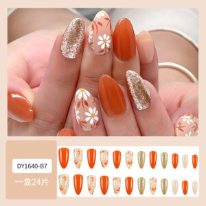 Natural & Comfortable Press On Orange Nails