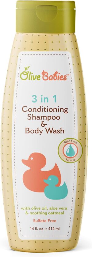 Olive Babies 3 in 1 Conditioning Shampoo & Body Wash 414ml