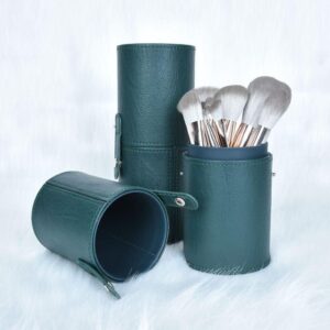 Portable Green Makeup Brush Set