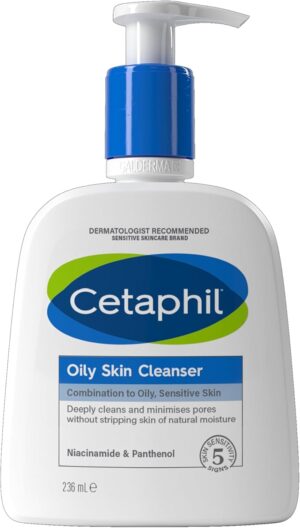 Cetaphil Oily Skin Cleanser for Combination to Oily, Sensitive Skin 236ml