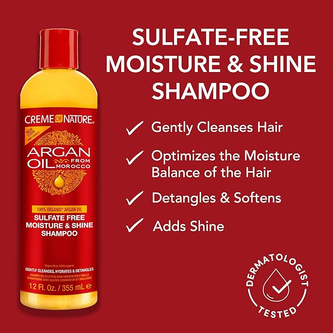 Cream of Nature Argan Oil Sulfate Free Moisture & Shine Shampoo 354ml - Image 2
