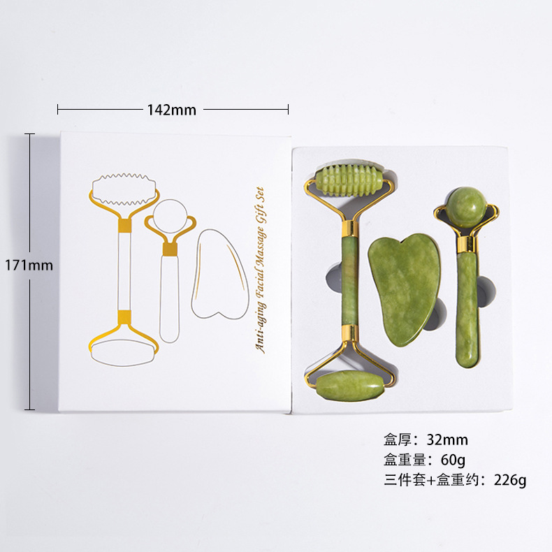 Green Jade Roller & Gua Sha Set – Natural Facial Massage & Skin Care Tool