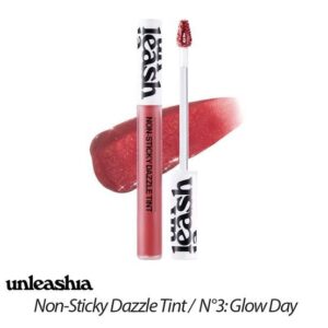 Unleashia – Non Sticky Dazzle Tint – N°3 Glow Day: Mauve Pink Color With Blue and Pink Gold Glitter