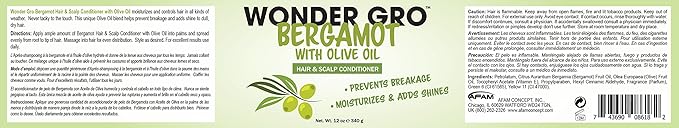 Wonder Gro Bergamot With Olive Oil Hair & Scalp Conditioner 340g - Image 2