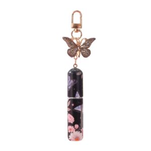 Black Floral Perfume Atomizer With Keychain 5ml