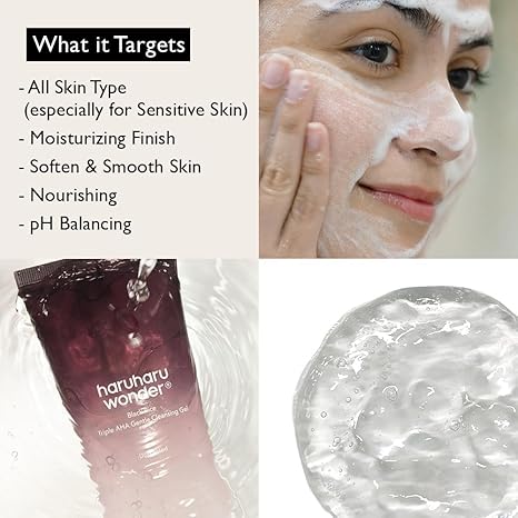 Haruharu Wonder Black Rice Triple AHA Gentle Cleansing Gel Unsented 100ml - Image 3