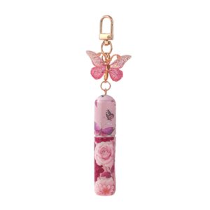Pink Floral Perfume Atomizer With Keychain 5ml