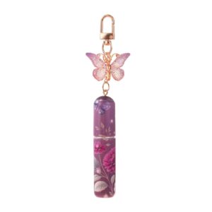 Purple Floral Perfume Atomizer with Keychain 5ml