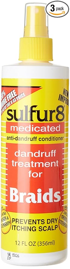 Sulfur 8 Medicated Antidandruff Conditioner Dandruff Treatment for Braids 12fl oZ 356ML